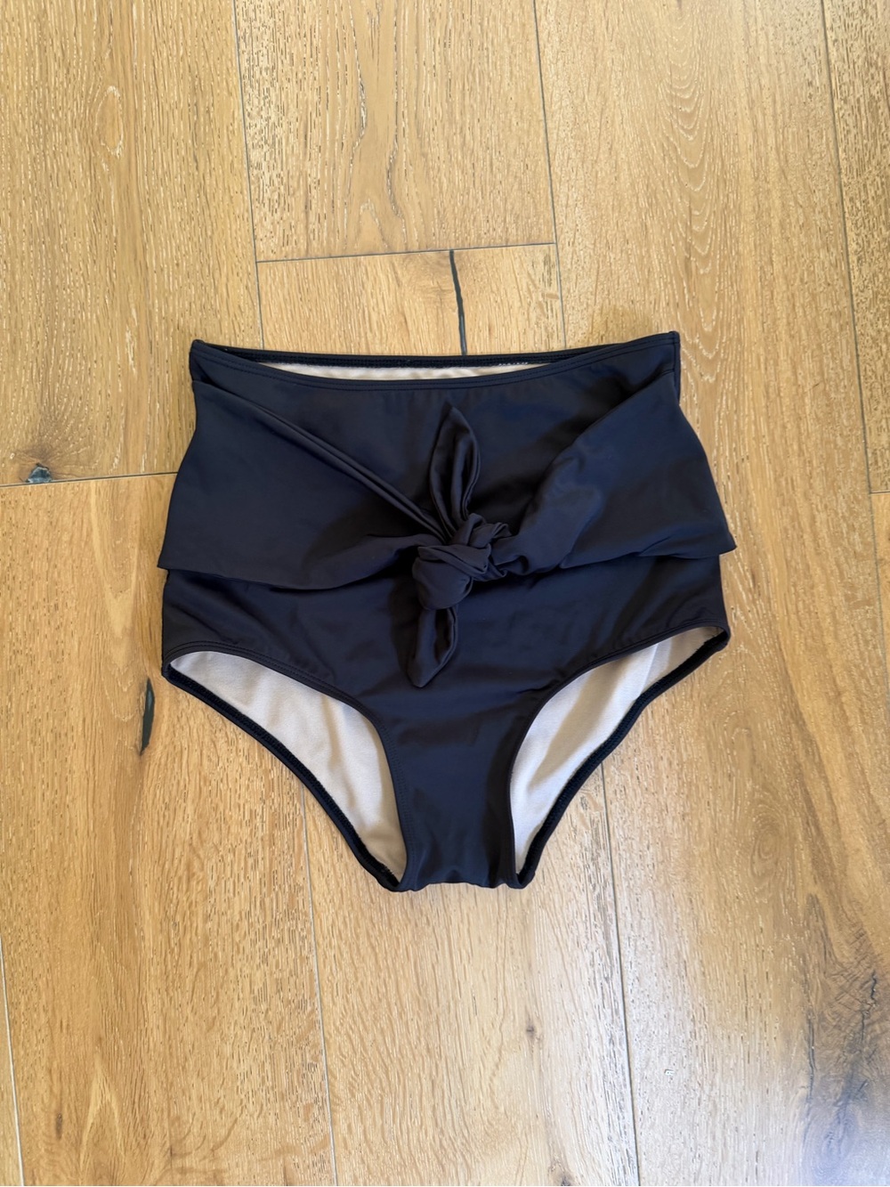 Kortni Jeane Black High-Waist Tie-Front Bikini Bottoms